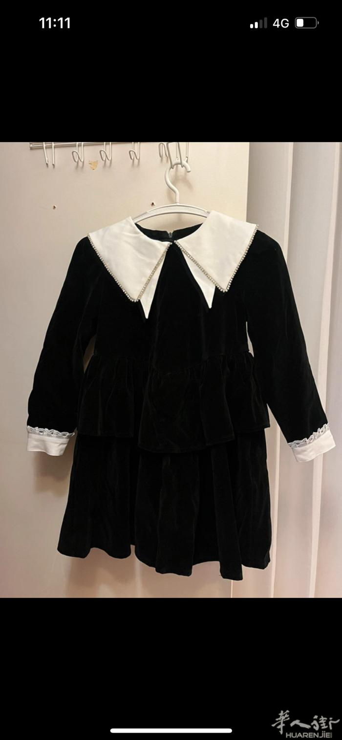 女童黑色礼服丝绒名暖风 140cm 全新 版型质感都很高级