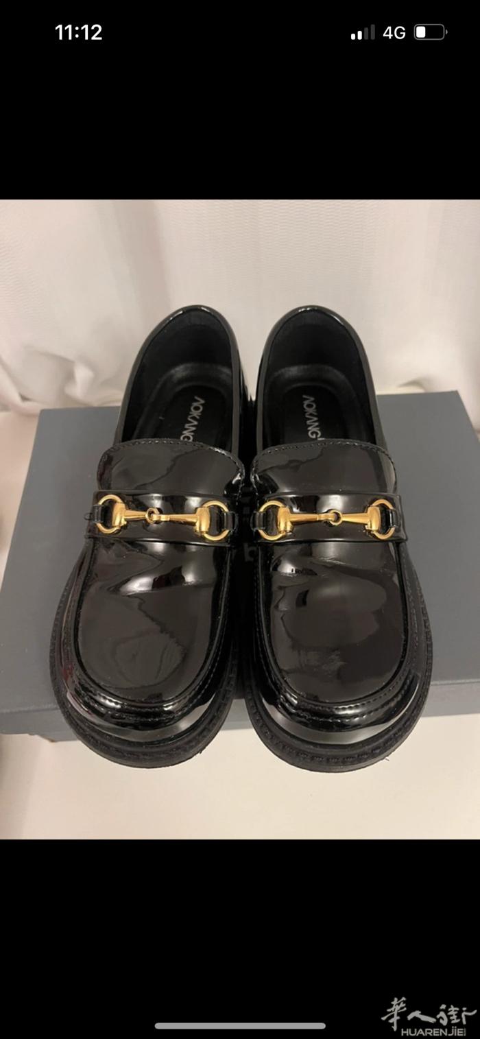 奥康女童皮鞋英伦风复古乐福鞋 33码 鞋内长21，2cm