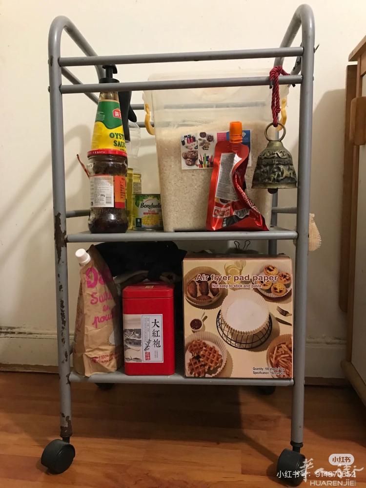吃火锅必备神器！带轮置物架移动超灵活，锅具食材随手放，承重给力还能囤整袋米 自取