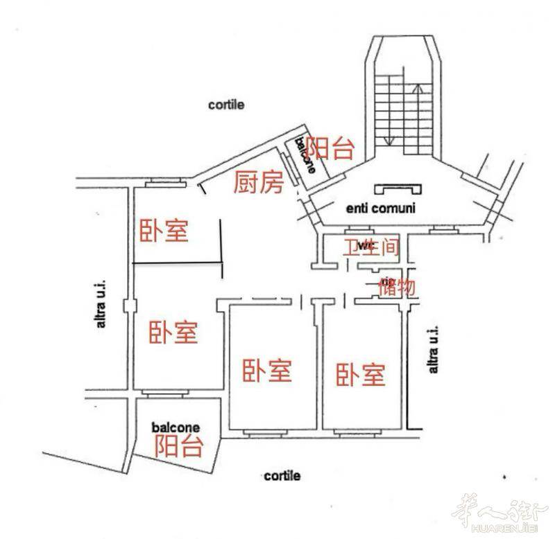 米兰Mac Mahon约90平四室一厨一卫即日起租。月租1800包含物业费暖气。