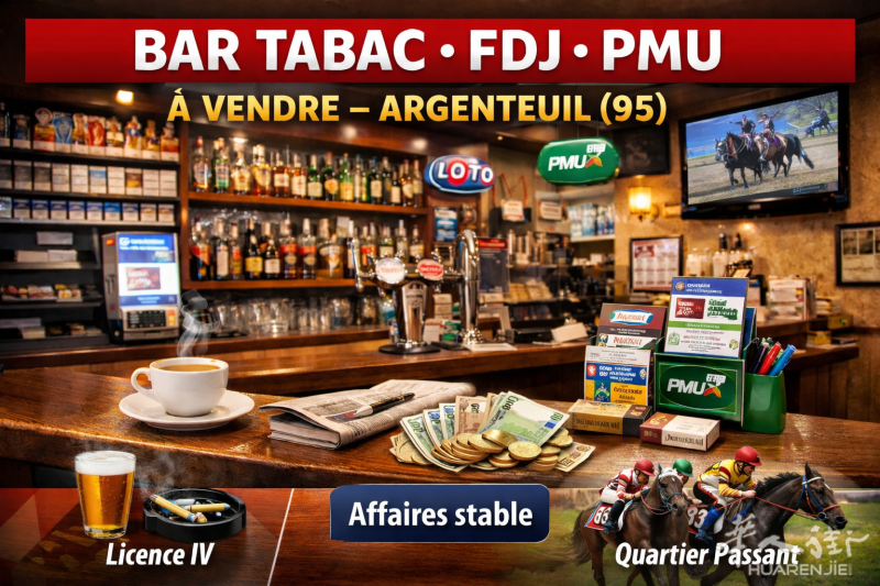 BAR TABAC FDJ PMU FONDS转让 – Argenteuil - 低房租 - 低风险 - 经营稳定 - 适合首次投资