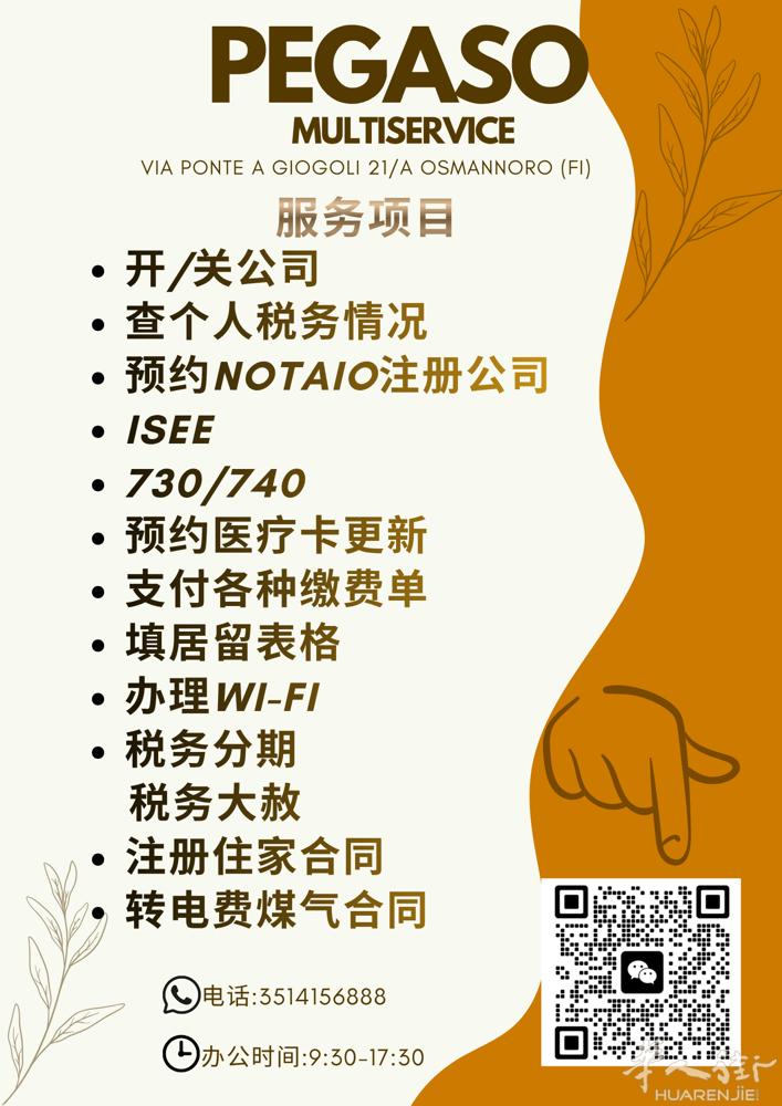 multiservice事务所  pegaso事务所为企业各个人提供多项服务 我