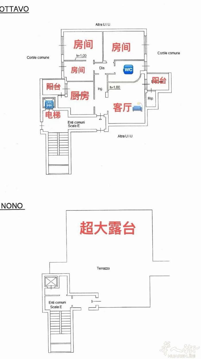 【出售】cologno monzese超大户型带大露台（出售） 楼层：8楼-9楼