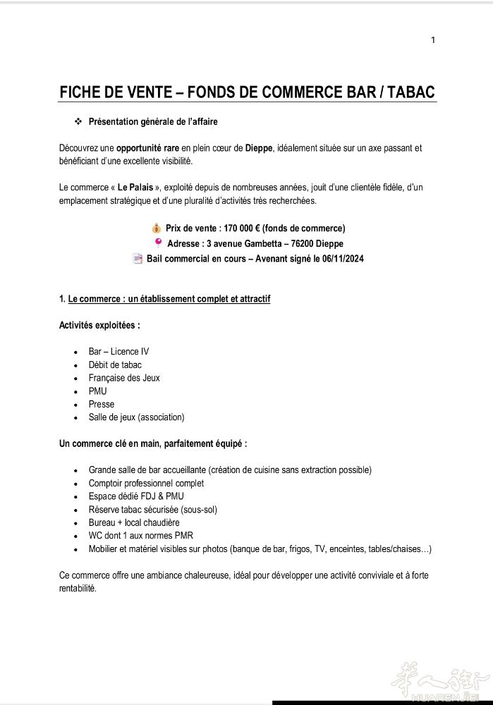 Decouvrez une opportunité rare en plein