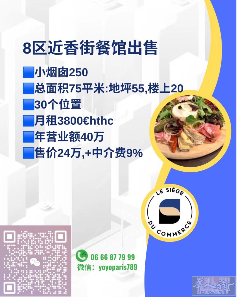 8区近香街餐馆出售 小烟囱250 总面积75平米:地坪55,楼上20 30个位置
