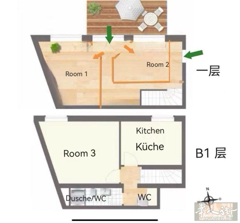 慕尼黑纽芬堡100平米房子出租，3间独立房
