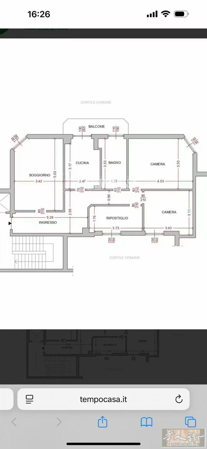 绿线crescenzago三室一厅。也做四室。房子很明亮。家具全新的。，