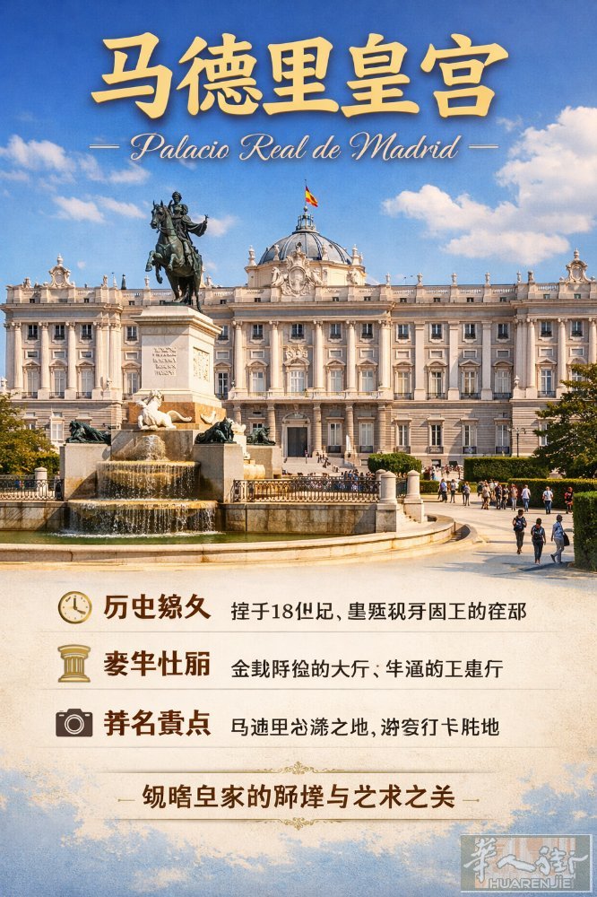 马德里皇宫，不只是“宫殿”，更像一部西班牙王室的立体历史书。 这里曾是西班牙国王