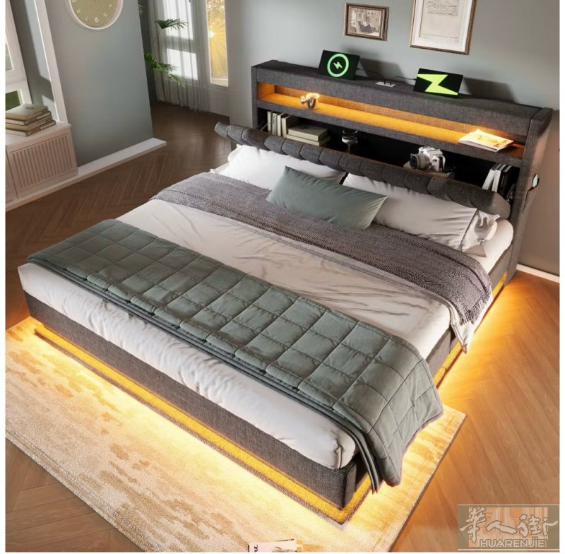 柏林出一张床140*200，全新未使用，LED 灯+USB插口，原价375，现2
