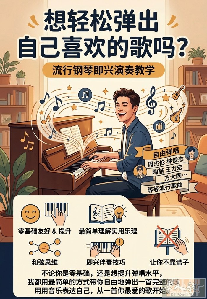 别再死磕琴谱啦！带你玩转流行钢琴即兴 总有同学问我：“老师，你是怎么做到不看谱就