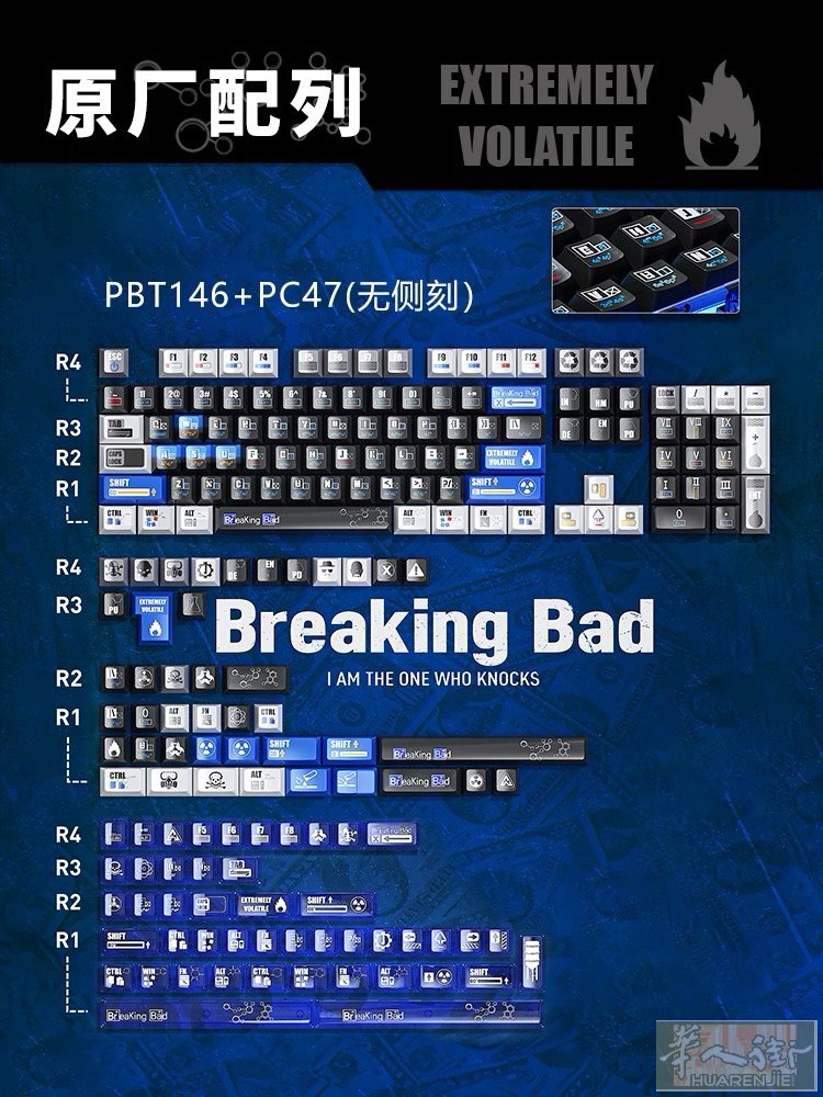 出一套仓海月绝命毒师键帽外加一个金属键帽，有需要的➕v13942334334