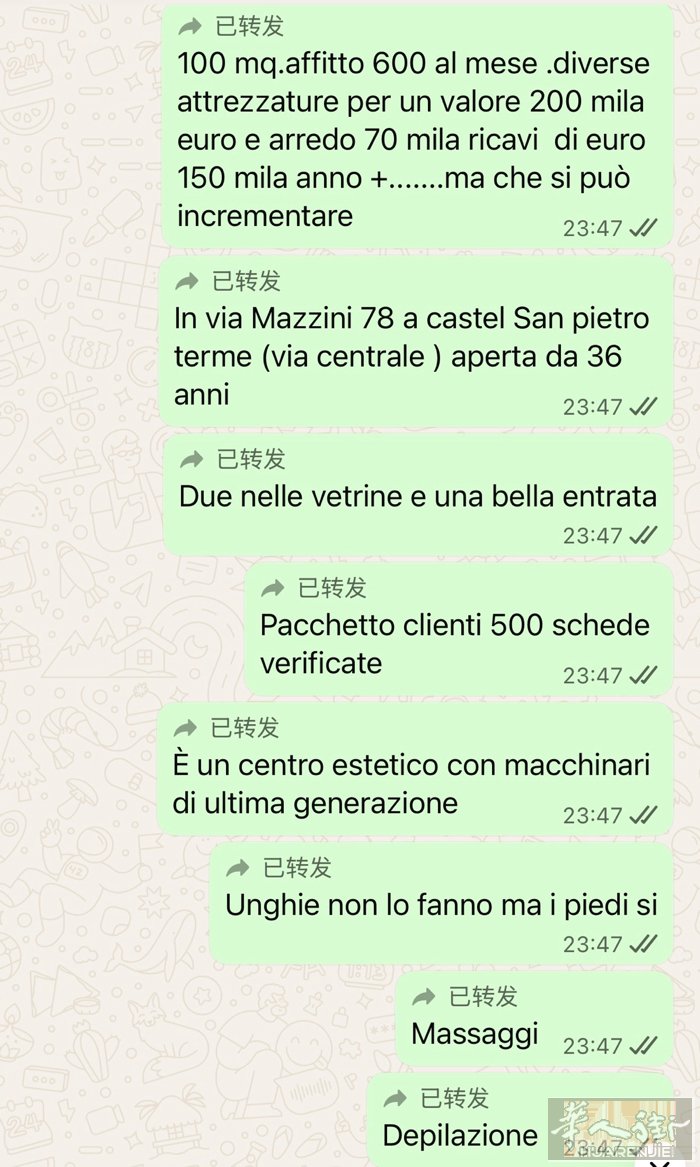 老外经营的美容中心， 在castel san pietro terme 中心街道