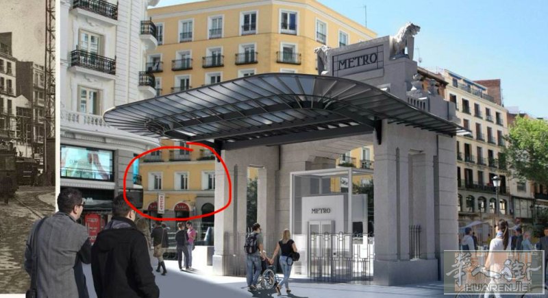 位于马德里市中心最繁华地段转让30年老餐馆,Gran  via 地铁口 地点：C