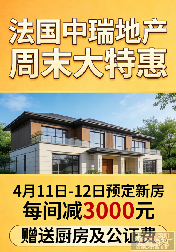 本周末开发商发疯啦~~大巴黎新房抄底时机！每间立减 3000，再送厨房和公证费，买到就是赚到，速来咨询！  更多详情，欢迎咨询☎️0988052326!