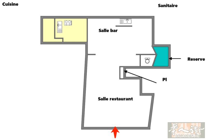 92 Nanterre 商业墙带fonds出售：  位于步行街旁， 餐厅经营权和