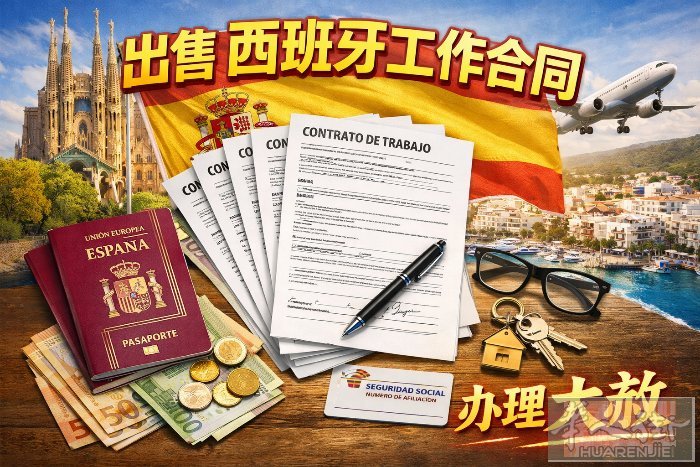 出售西班牙马德里工作合同和办理提交大赦，不通过退款，名额有限，需要可以私聊微信：