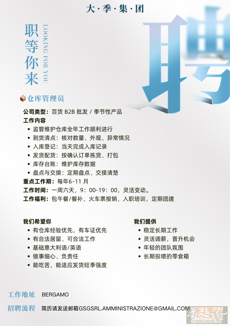 📦 高薪招聘:仓库管理员