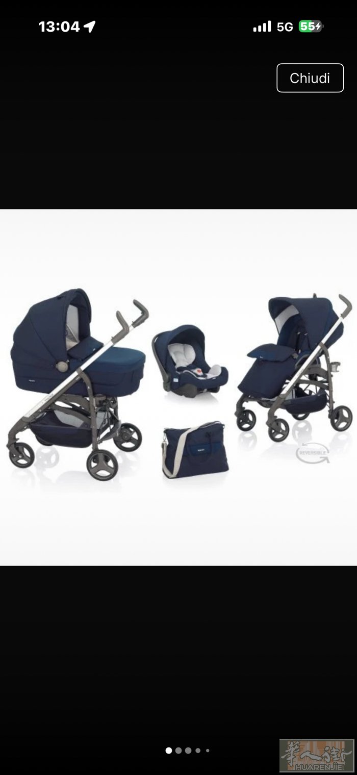 Inglesina 儿童推车 三件套蓝色套装，所有配件齐全，状况良好，全新购入价