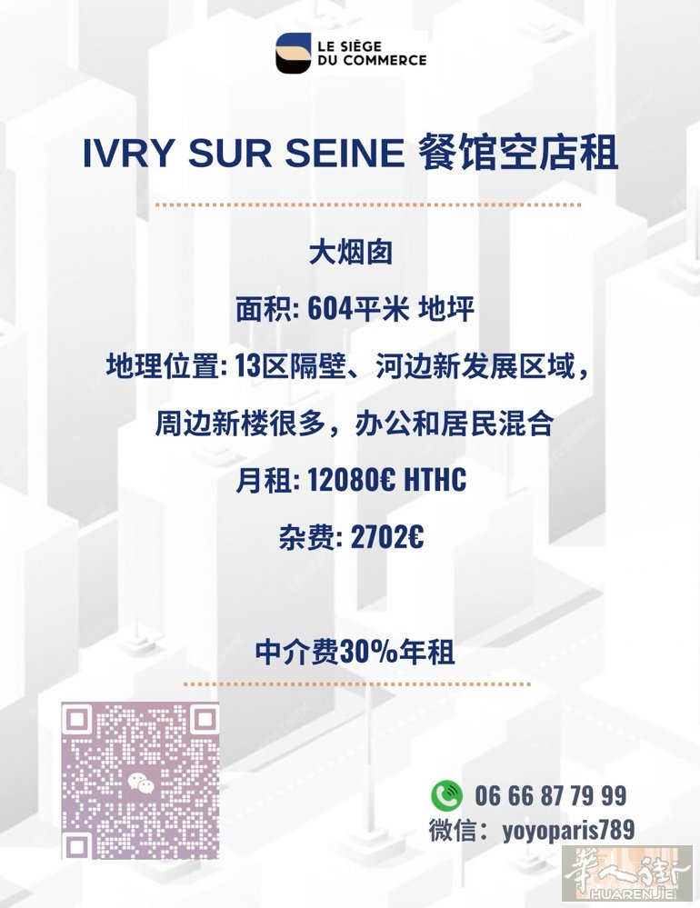 Ivry sur Seine 餐馆空店租 大烟囱 面积: 604平米 地坪 地理