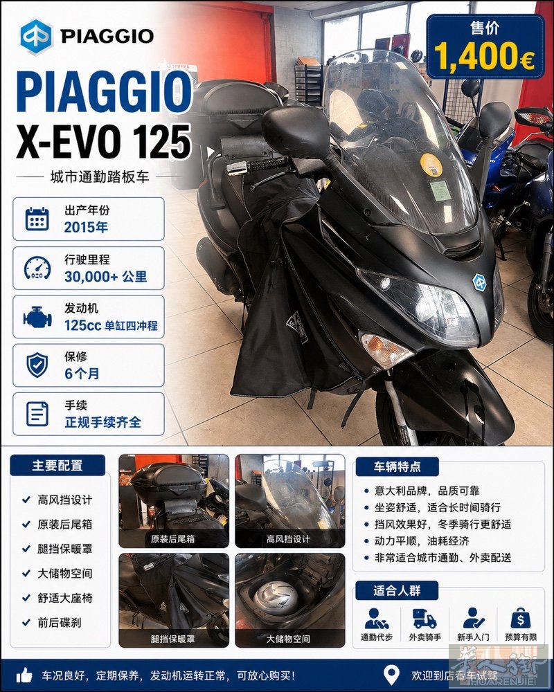 PIAGGIO XEVO 125  2015年｜3万多公里｜6个月保修｜1400