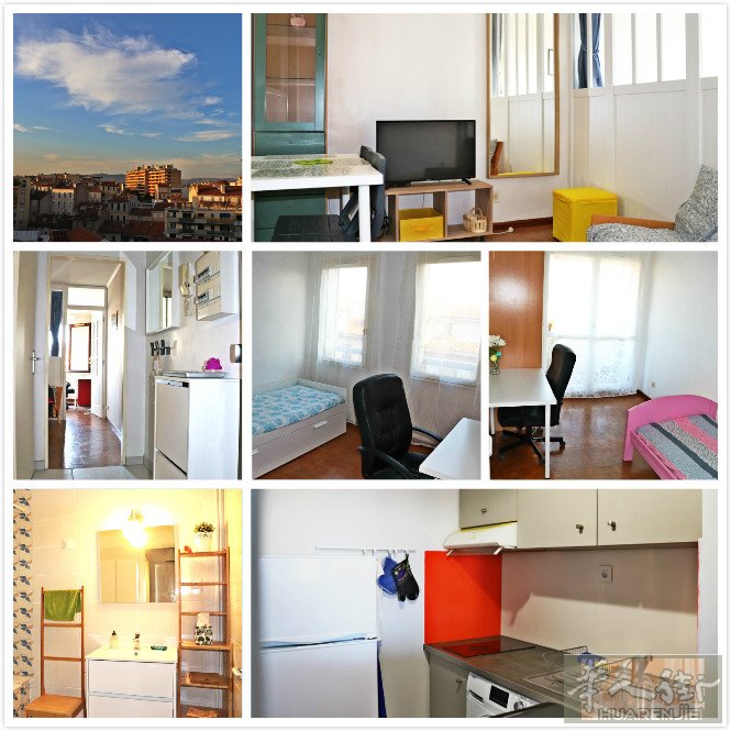 马赛5区公寓出租 T2/3带阳台 小区封闭安静安全 靠近Baille/Castellane地铁站，La Timone和Conception医院