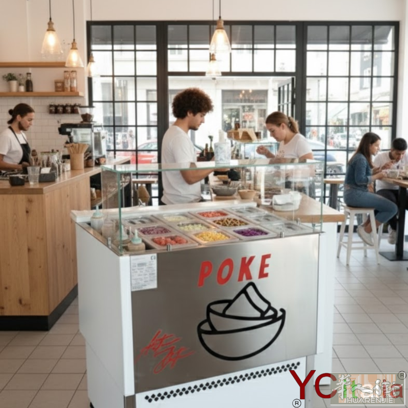 “Poke Corner”套餐是YC Italia推出的紧凑型专业解决方案，非常适合希望在最小空间内高效地将夏威夷盖饭制作融入现有服务的商家。对于已有业务并希望