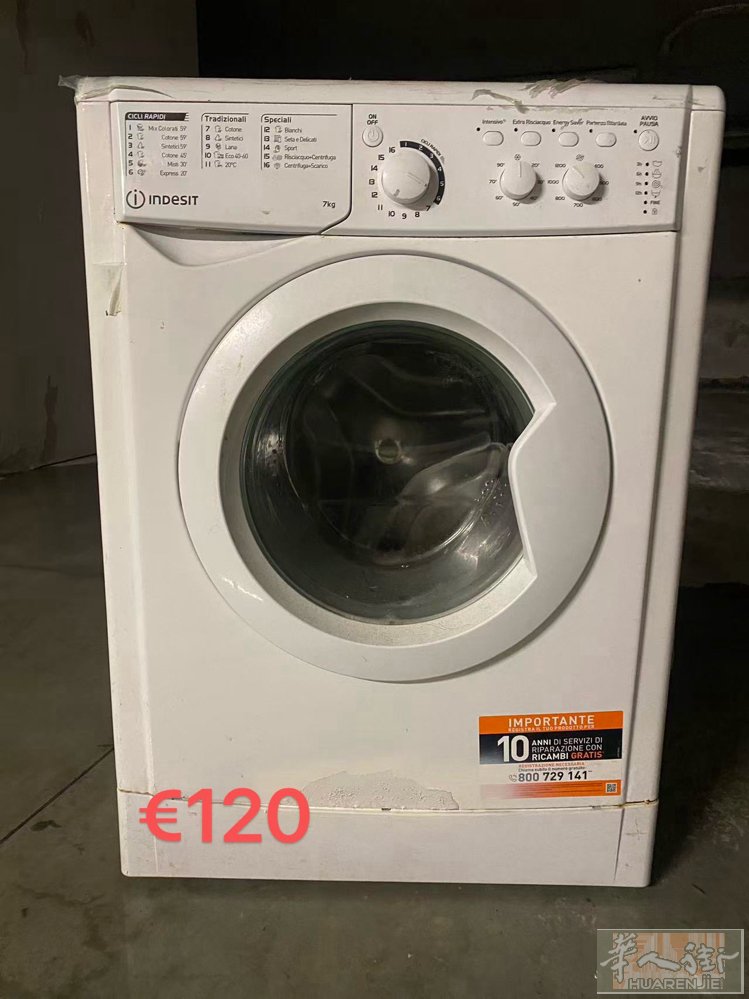 洗衣机二手低价九成新 Indesit 7公斤滚筒洗衣机， 多模式快洗，价格120