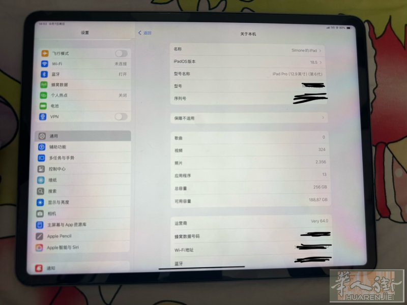 出一台ipad pro 2022 12.9 wifi+插卡 256 95新边框有